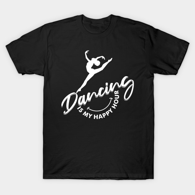 Black Ballerina Happy Hour Dancing Shirt T-Shirt by Melanificent1